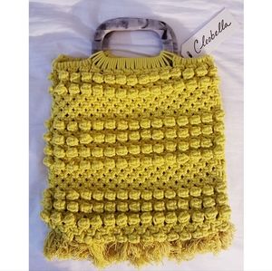Cleobella Macrame Handbag (yellow/green)